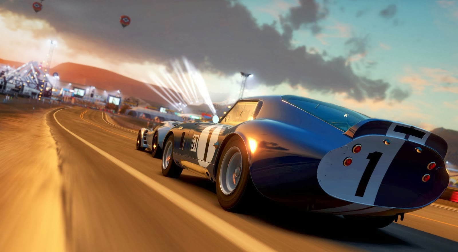 2 coches compitiendo en una carrera